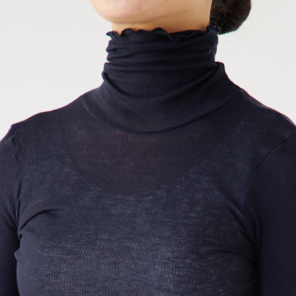 リブタートルネックロングスリーブ(MIDNIGHTNAVY)