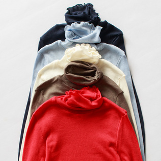 リブタートルネックロングスリーブ