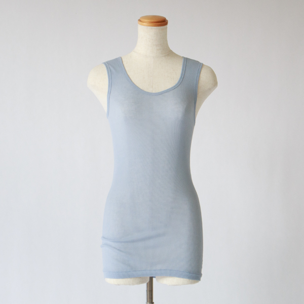 リブクルータンクトップ(CLOUDY BLUE) リブクルータンクトップ(CLOUDY BLUE)