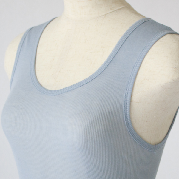 リブクルータンクトップ(CLOUDY BLUE) リブクルータンクトップ(CLOUDY BLUE)