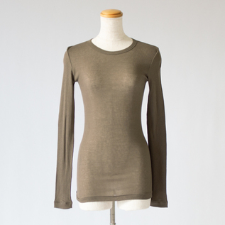 リブクルーネックロングスリーブ(OLIVE DRAB)