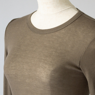 リブクルーネックロングスリーブ(OLIVE DRAB)