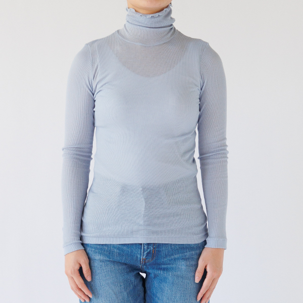 リブタートルネックロングスリーブ(CLOUDY BLUE) リブタートルネックロングスリーブ(CLOUDY BLUE)