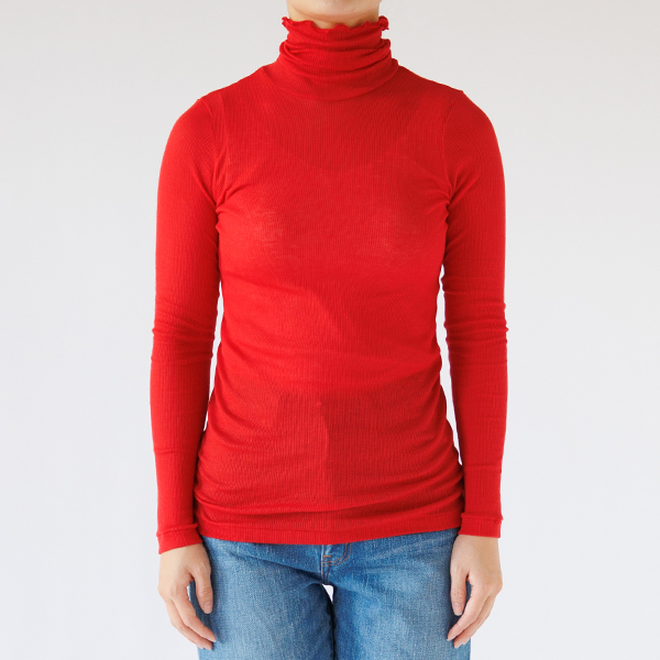 リブタートルネックロングスリーブ(RED) リブタートルネックロングスリーブ(RED)