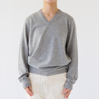 12G GEELONG LAMBSWOOL Vネック セーター／ALAN PAINE（アラン ペイン