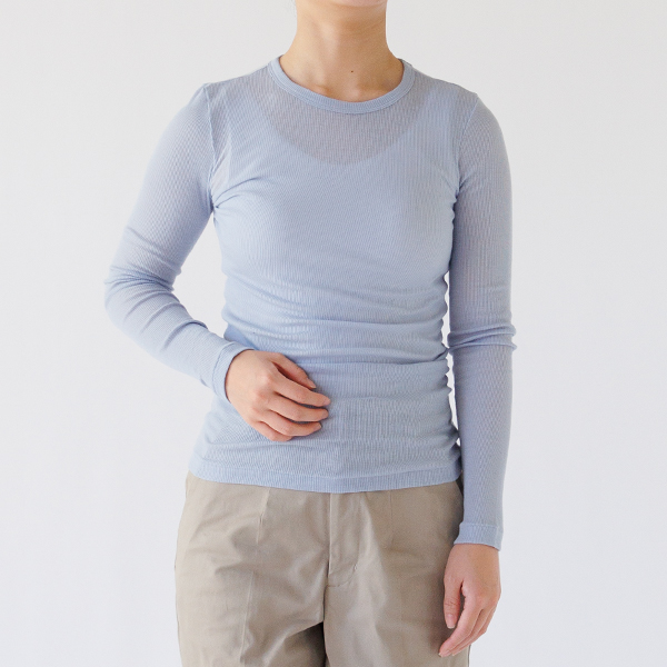 リブクルーネックロングスリーブ(CLOUDY BLUE) リブクルーネックロングスリーブ(CLOUDY BLUE)