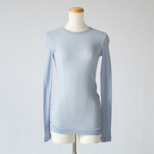 リブクルーネックロングスリーブ(CLOUDY BLUE)