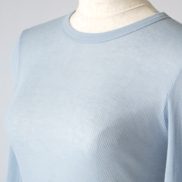 リブクルーネックロングスリーブ(CLOUDY BLUE) リブクルーネックロングスリーブ(CLOUDY BLUE)