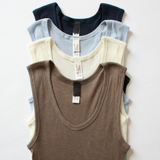 リブクルータンクトップ