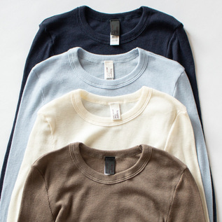 リブクルーネックロングスリーブ