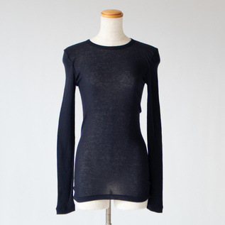 リブクルーネックロングスリーブ