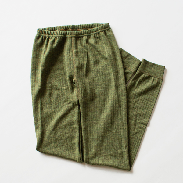 限定色 ウール レギンス NEEDLE DROP WOOL(Moss)