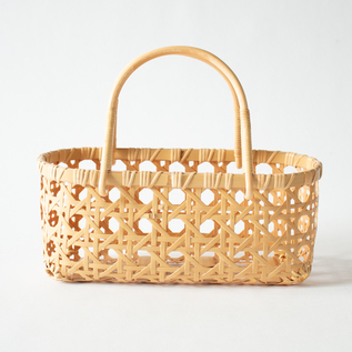WHITE BAMBOO EIGHT-MESH WOVEN BAG
