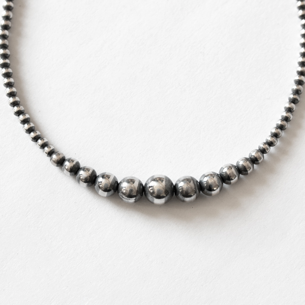 ナバホパールネックレス 01(Oxidized)