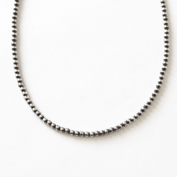 ナバホパールネックレス Oxidized(4mm/全長50cm)