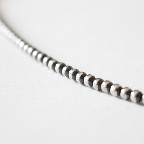 ナバホパールネックレス Oxidized(3mm/全長45cm)