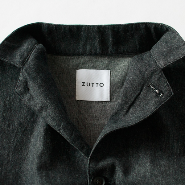 襟は開いても着用できます(BLACK)