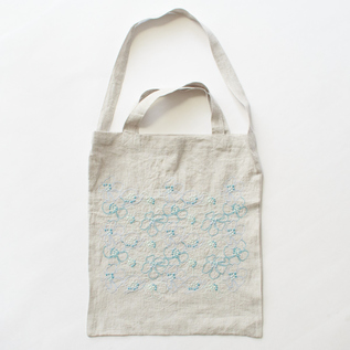 EMBROIDERED LINEN COTTON TOTE