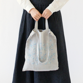 刺繍入り リネン トートバッグ 刺繍入り リネンコットントートバッグ／ZUTTO（ズット）｜愛着を持って