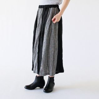 Vlas Blomme　ヴラスブラム　泥染めスカート　美品 Vlas blomme (ヴラスブラム) ギャザースカート Zellige