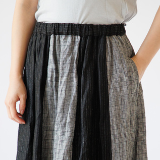 Linen Classical Check コンビネーションスカート／Vlas Blomme