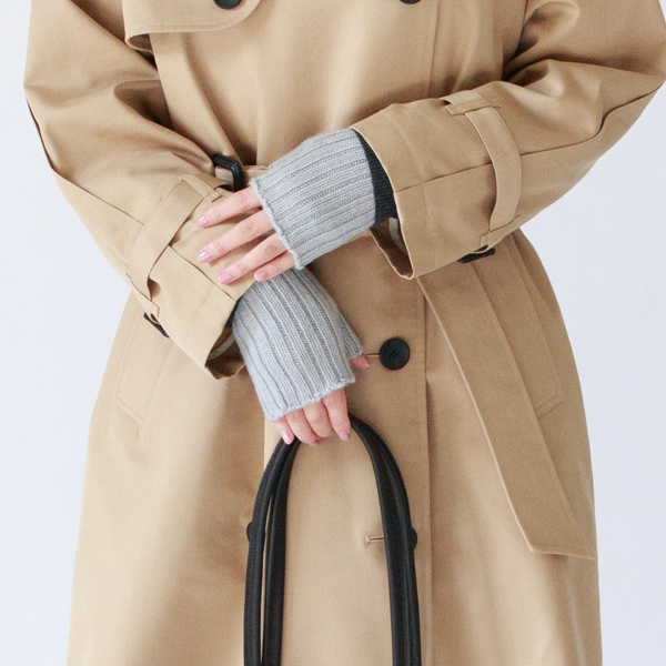 カシミヤリブリストウォーマー(LIGHT GREY)