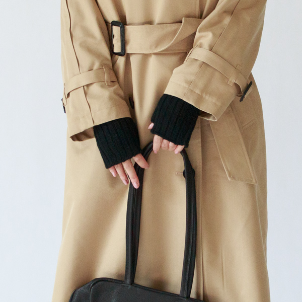 カシミヤリブリストウォーマー(BLACK)