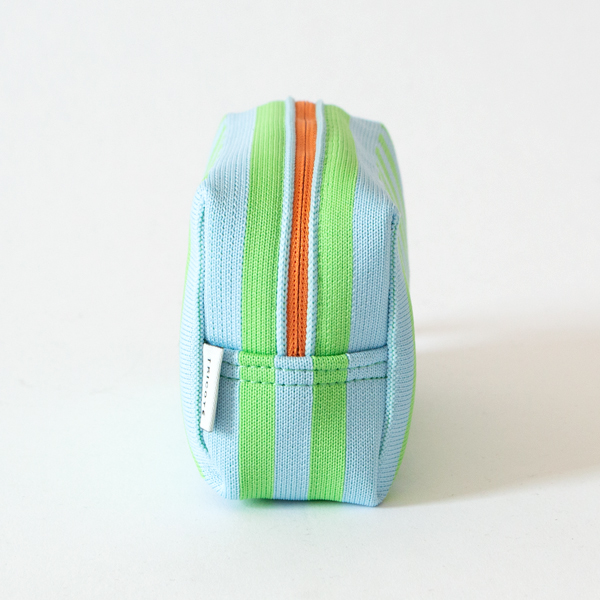 ストライプニットポーチ SMALL（GREEN）