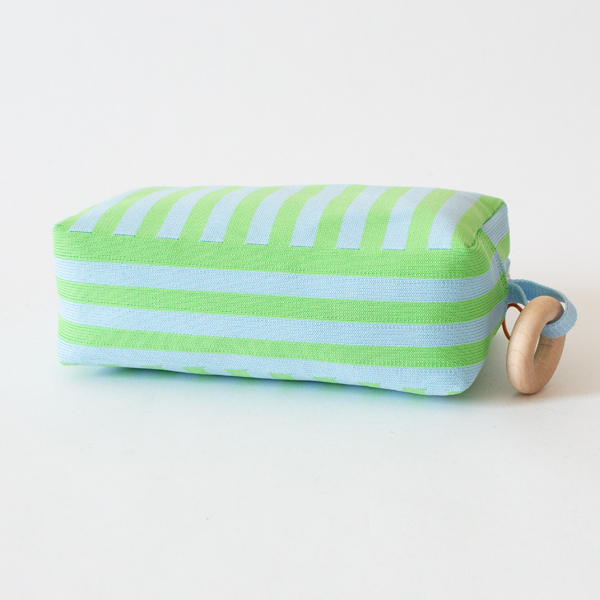 ストライプニットポーチ MEDIUM（GREEN）
