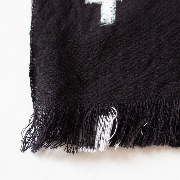 端は小さなフリンジ