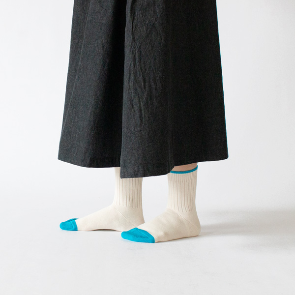 コットンリブ・ミドルクルー レディースソックス(オフホワイト)