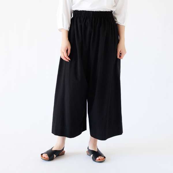 【新品】factory 黒のバンブーコットン ガウチョパンツ バンブーコットン ガウチョパンツ／FACTORY（ファクトリー）｜愛着を