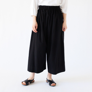 【新品】factory 黒のバンブーコットン ガウチョパンツ バンブーコットン ガウチョパンツ／FACTORY（ファクトリー）｜愛着を
