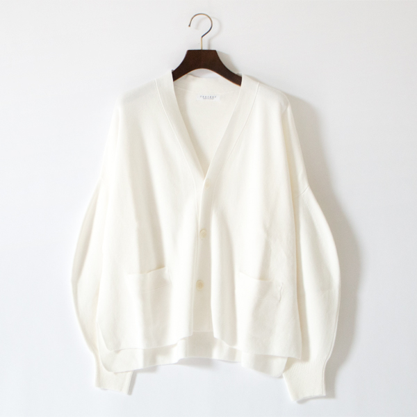 和紙コットン スムースニットカーディガン(ホワイト)