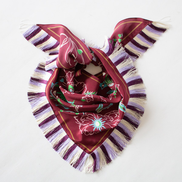 MANTERO スカーフ　RED/BURGUNDY