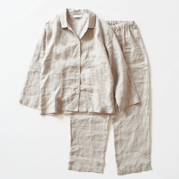 フレンチリネン パジャマ上下セット(GREY) フレンチリネン パジャマ上下セット(GREY)