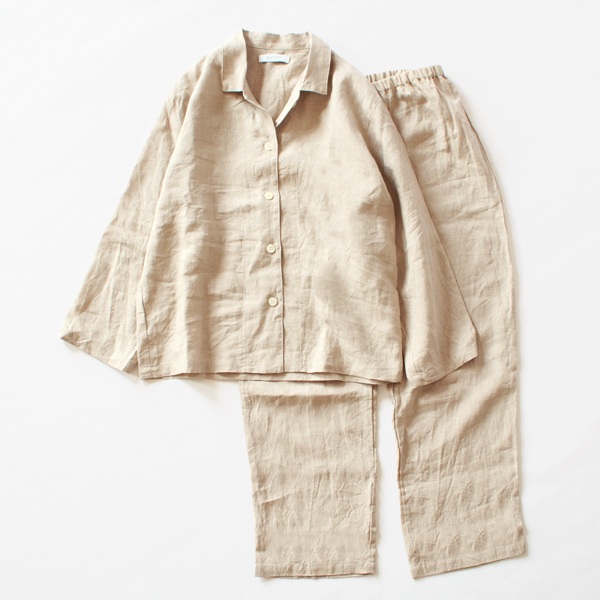 フレンチリネン パジャマ上下セット(KINARI) フレンチリネン パジャマ上下セット(KINARI)