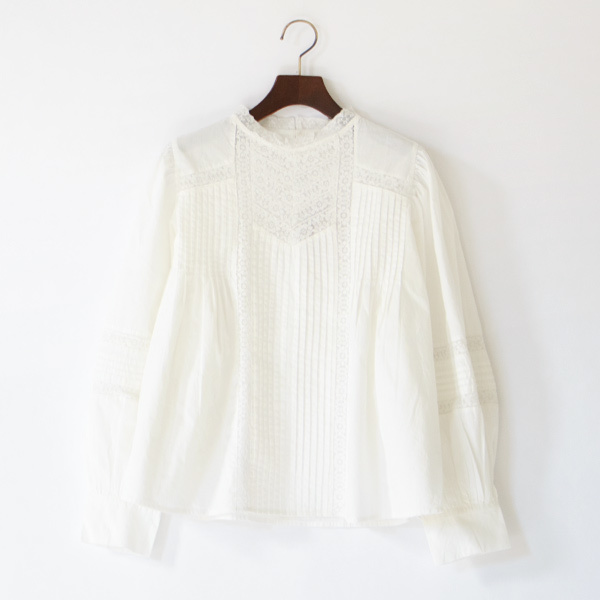 リバーレースブラウス(232-2302-WHITE)