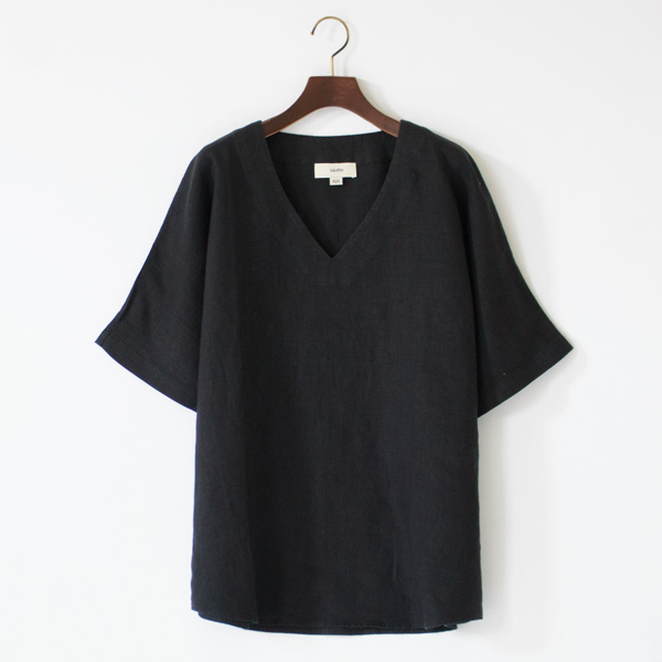 リネンVネックプルオーバー TESSA(Black) リネンVネックプルオーバー TESSA(Black)