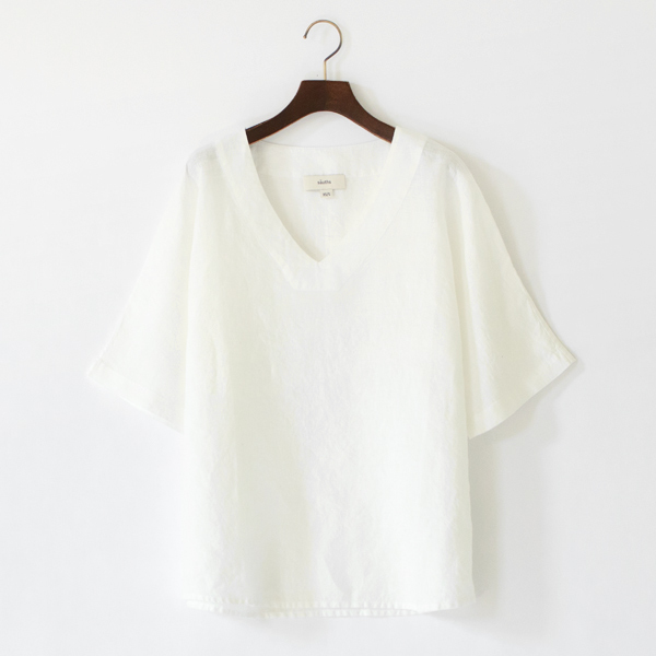 リネンVネックプルオーバー TESSA（Off White）