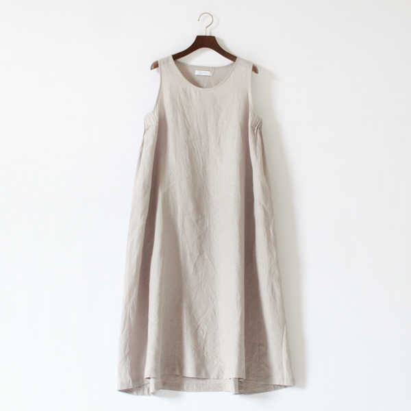 フレンチリネン レイヤードノースリーブワンピース(GREY) フレンチリネン レイヤードノースリーブワンピース(GREY)