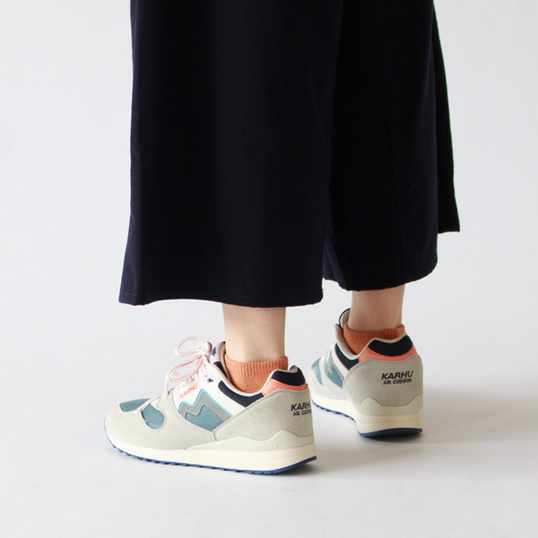 コットンリネン・スニーカー　レディースソックス(オレンジ×イエロー)