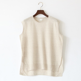 リネンクルーネックニットベスト