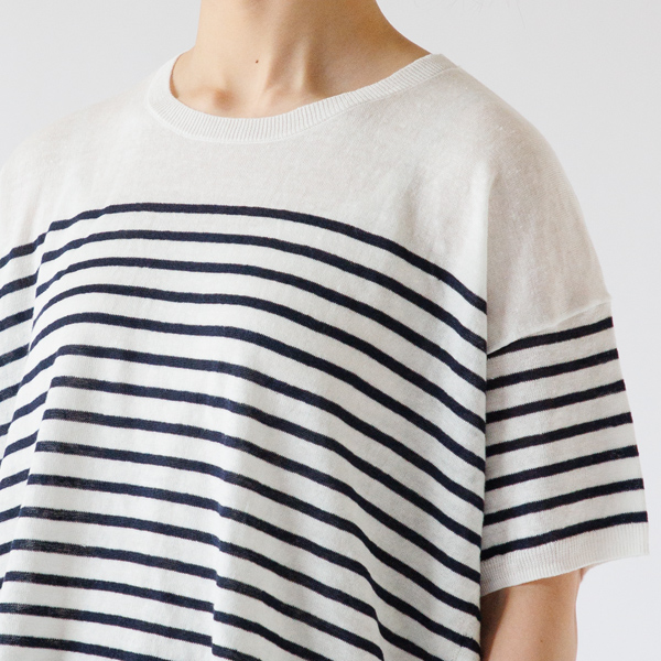 程よい落ち感(身長163cm・WHT×NB.NAVY)
