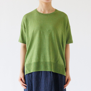 リネンクルーネックニット半袖プルオーバー/C.T.plage(シーティー リネンクルーネックニット半袖プルオーバー/C.T.plage(シーティー
