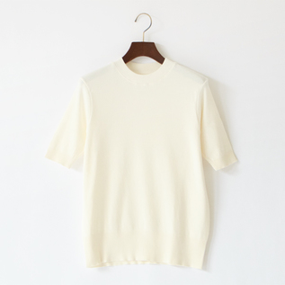 クルーネック5分袖ニットソー