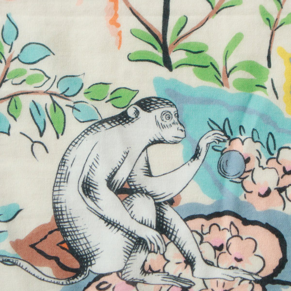 周囲には猿・鳥・植物、花や葉がびっしり(PAGODE)