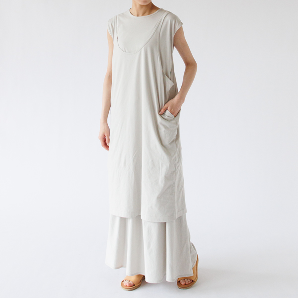 ワイドオープンスリップドレス、ハイゲージ天竺 スリーブレストップと合わせて