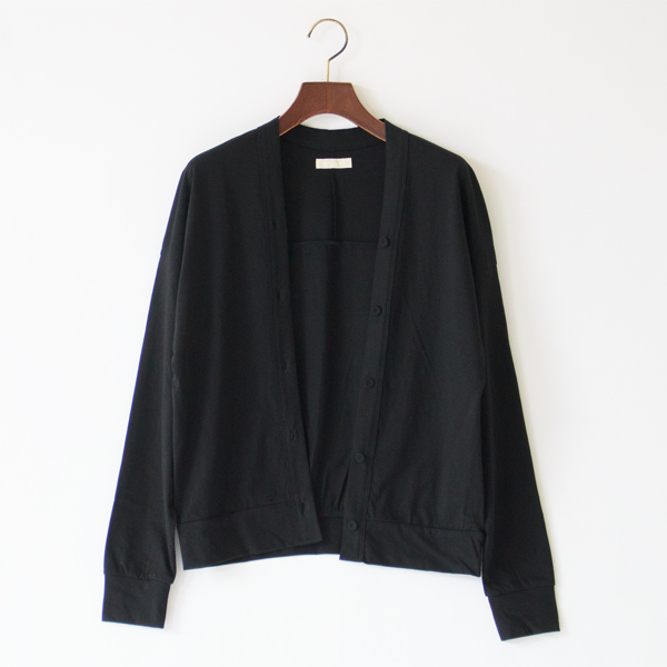 ワイドバインダーVネックカーディガン（Black）
