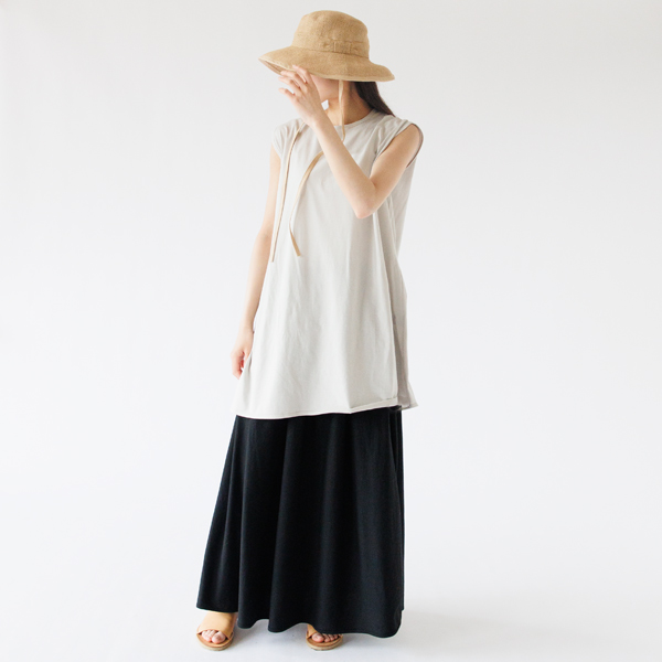 リボンワイドブリムハット（Beige）